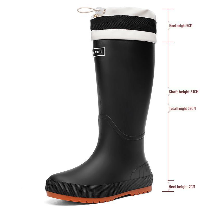 Korean Women's Waterproof Non-slip Lightweight Rain Boots with Drawstring