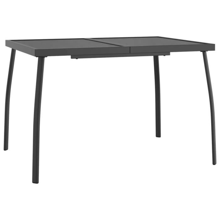VidaXL Table de jardin anthracite 110x80x72 cm Treillis d'acier 362733