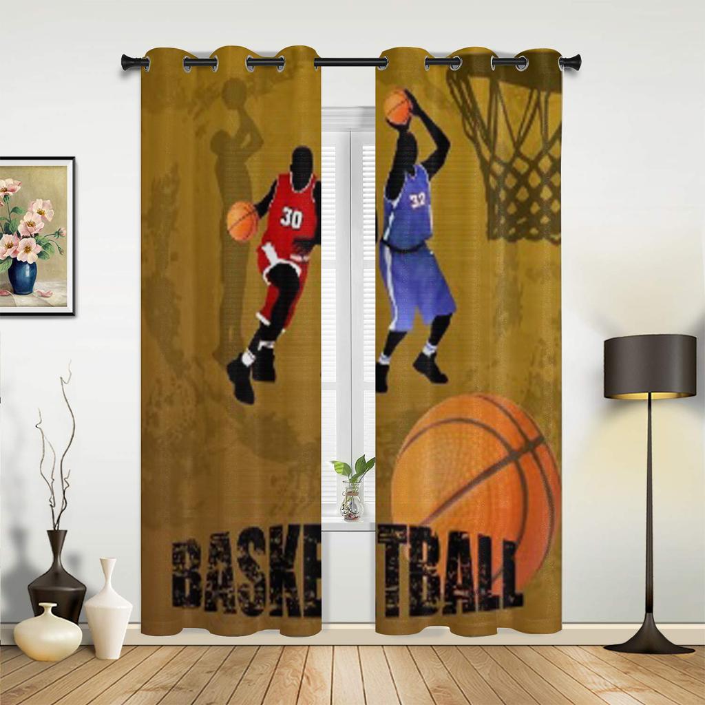 Action Players Basketball Team Modern Window Curtains Drape For Kitchen Living Room Bedroom Decoration Curtains