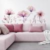 Pink Flowers Wall Stickers For Living Room Bedroom Background Wall Decor Girls'S Room Home Decorative Stickers Wall Decals Mural