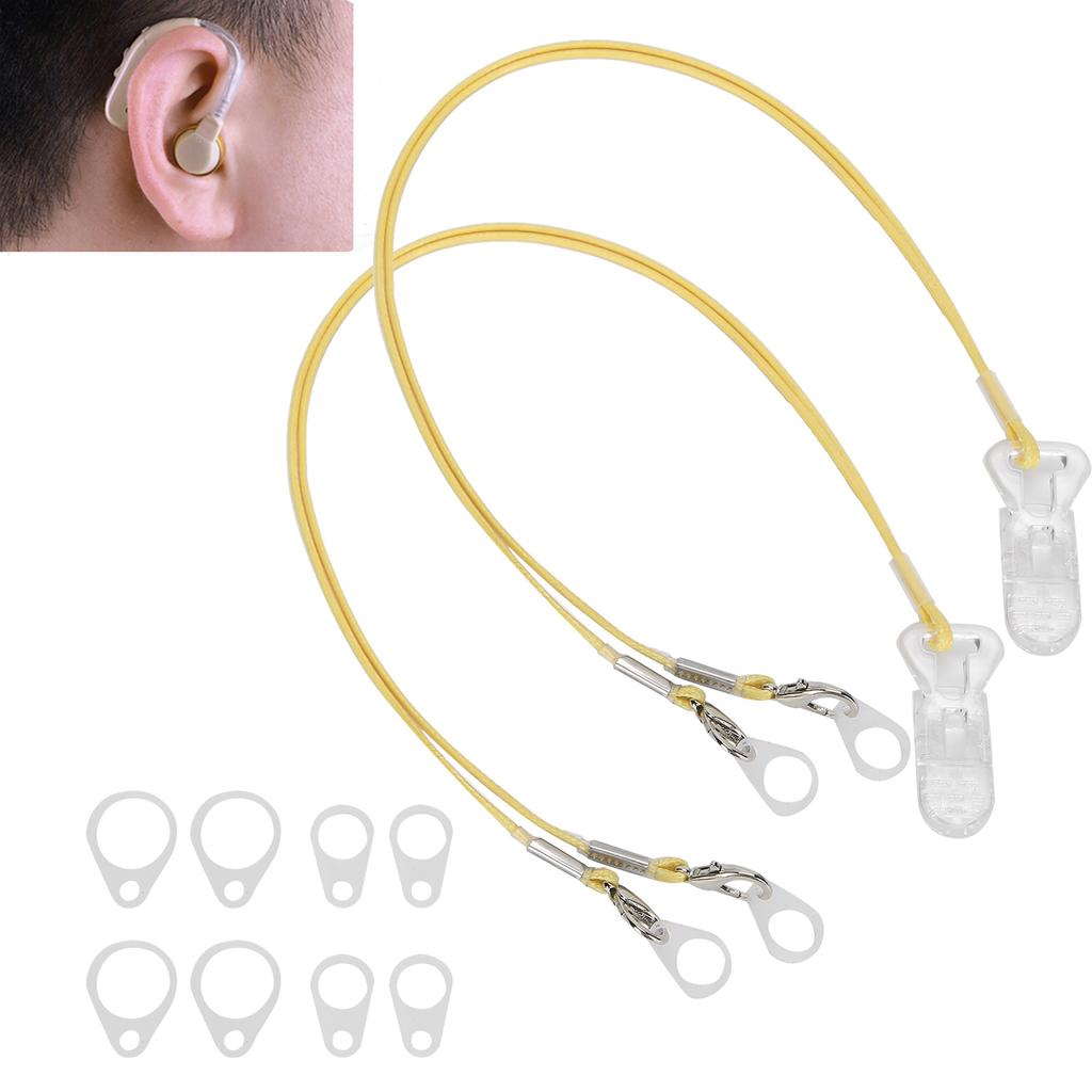 2Pcs Hearing Aid Rope AntiLost Clip Portable Hanging Rope Protector Ear Aids Accessories