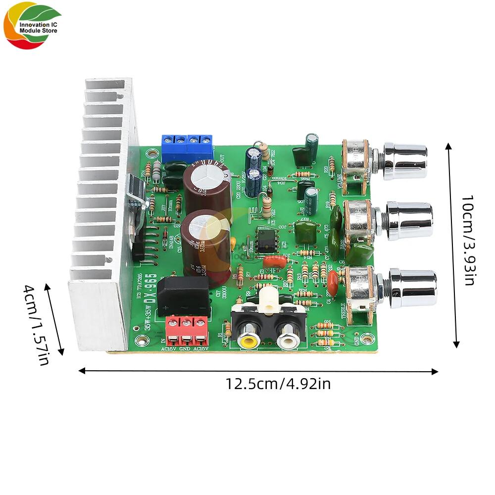 Dual Channel 2.0 Channel TAC 12-15V DA7265 High Fidelity HiFi Amplifier Board 4558 Preamplifier Amplifier Module 40W+40W