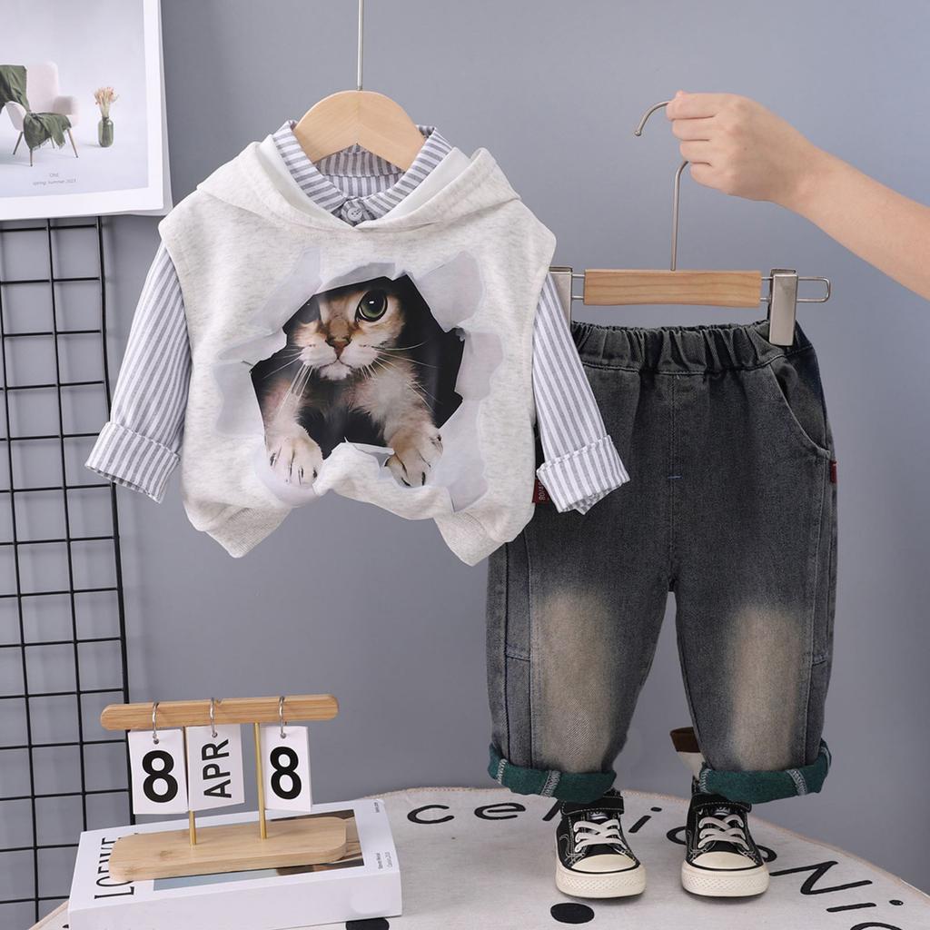 Dětská ležérní souprava s dlouhým rukávem, pohodlné každodenní oblečení