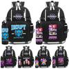 2Pcs/set Anime K-Pop Demon Hunters Printed Backpack with 750Ml Water Bottler for Teenager Student Girl Boy Large Capacity Waterproof Bookbag Gift