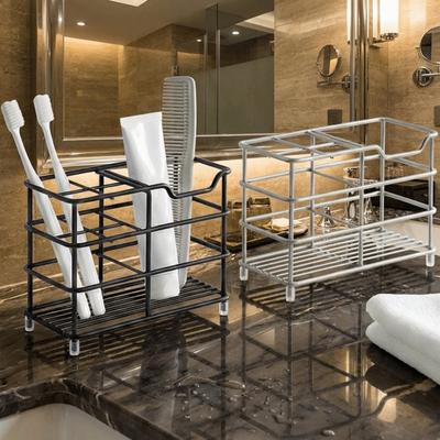 Non-Slip Metal Toothbrush Holder Stable Saving Space Toothbrush Toothpaste Stand Rustproof Modern Electric Toothbrush Rack