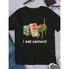Herren- & Damen-T-Shirt mit dem Aufdruck „I Eat Cement“ – Lustiges Scherz-T-Shirt mit Rundhalsausschnitt, maschinenwaschbar, Freizeitkleidung oder Geschenk