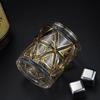 Crystal Glass Whiskey Tumbler with Spiderweb Pattern
