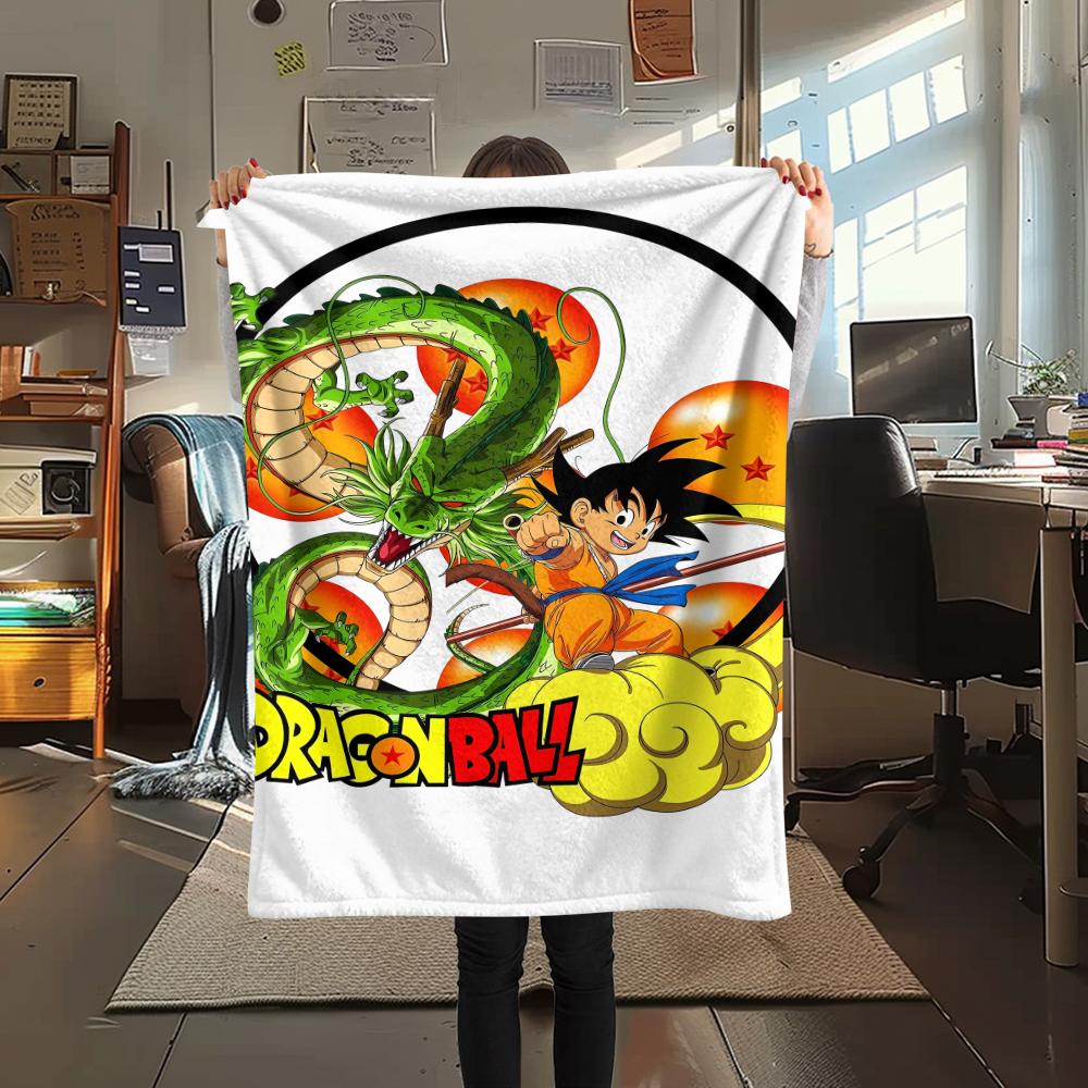 Dragon Ball Character Print Flannel Blanket High Quality Comfortable for All Seasons Home Decor Warmth and Comfort Perfect for Christmas Gifts