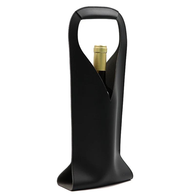 Wine Gift Bag, Reusable Leather Wine Tote Carrier, Double Layer Champagne Beer Gift Bags Carrier, for Birthday Bridal Showers
