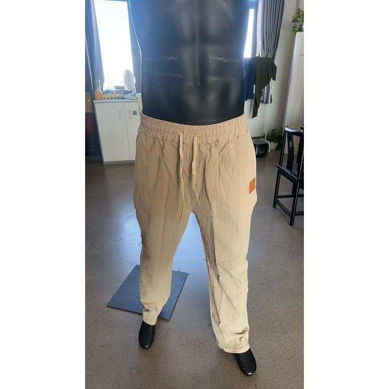 Men Thin Linen Cotton Straight Casual Long Trousers For Daily Beach Wear