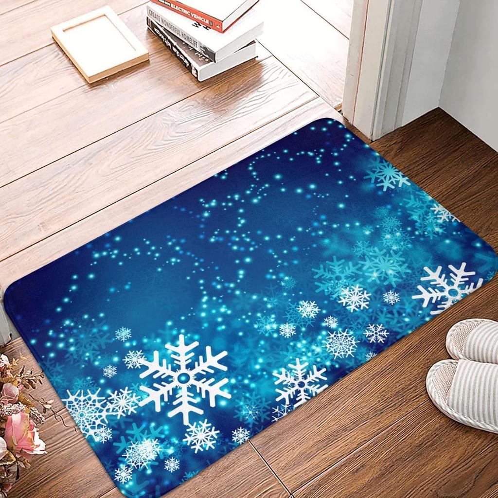 Christmas Decorative Carpet Christmas Snow Scene Snowman Welcome Floor Mat Home Decoration  Happy New Year