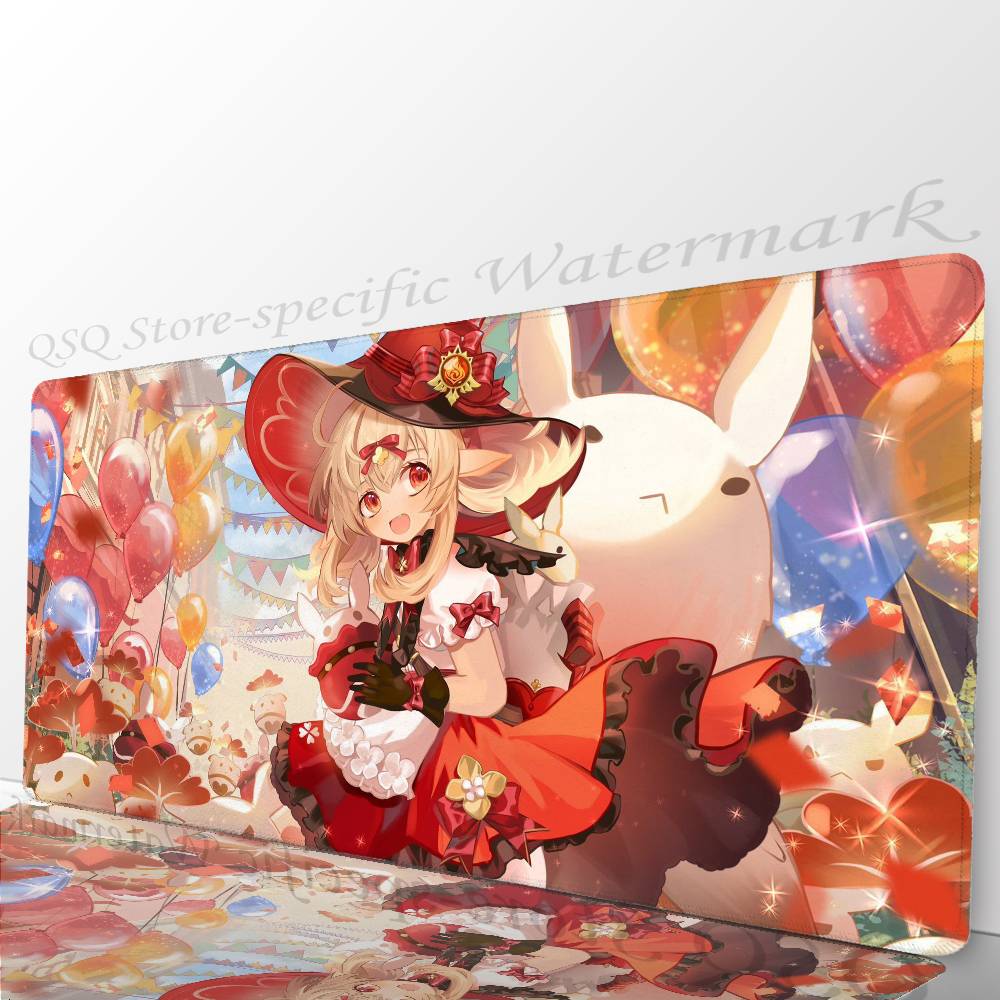 Klee Anime G-Genshin Impact Mousepad Non-slip Suitable For Office Computers Laptops E-sports Game Desk Mats XXL Keyboard