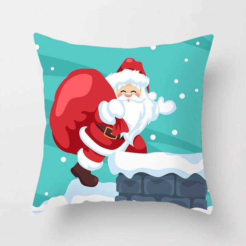 Cartoon Christmas Pillow Set Santa Claus Sofa Gift Home Decoration Pillowcase Christmas Gift Pillowcase