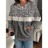 Damen S Pullover Hoodie mit Leopardenmuster Herbst Winter Lässiges Oberteil