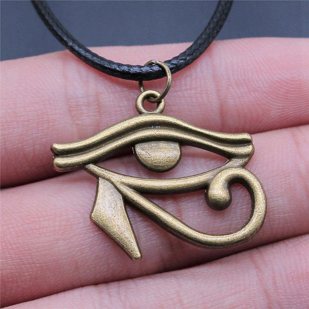 45cm Necklace Leather Chain Big Eye Of Horus Minimalist Jewelry Components QN029