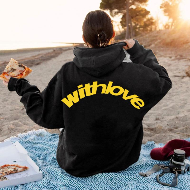 Women's Angel Print Retro Hip Hop Oversized Hoodie Jacket