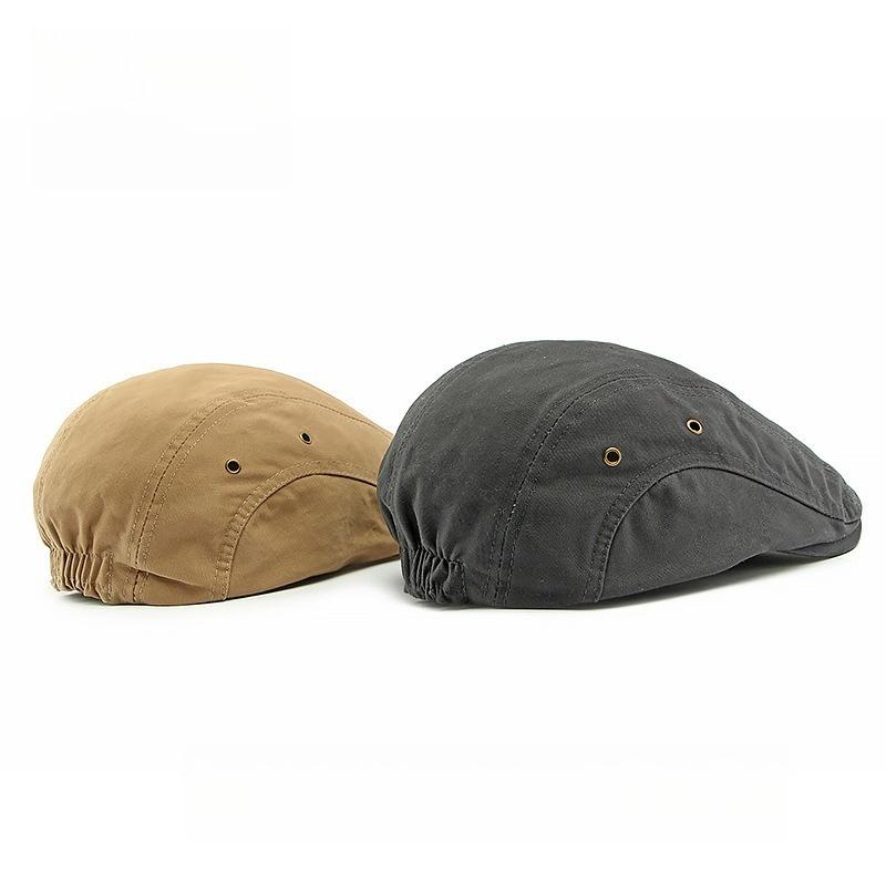 Unisex Reversible Cotton Flat Cap Japanese Style Dual Wear Ivy Cap Retro British Beret Sun Protection Cabbie Hat Duckbill Cap