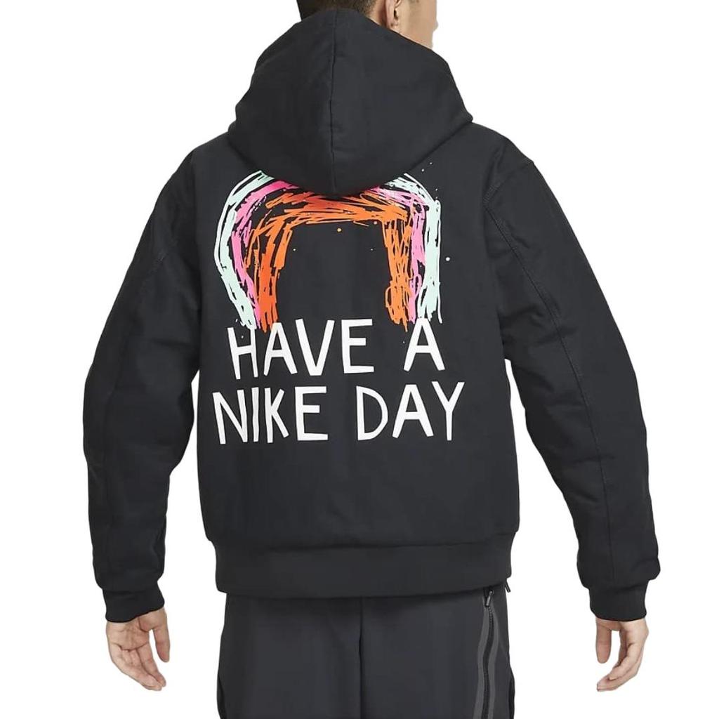 Nike Casual Jas met Logo Print Heren Buitenjas Zwart DQ4184-010