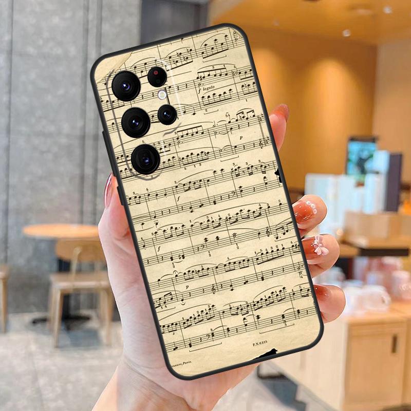 Hudební noty Hudební noty Pouzdro na telefon Pro Samsung Galaxy S25 S23 S22 S21 S20 S24 Ultra S9 S10 Plus S25 FE Zadní kryt