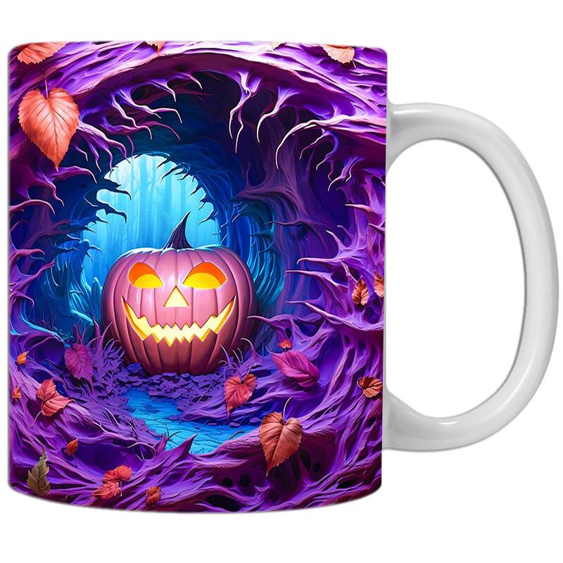 3D Pumpkin Pumpkin Spooky Ceramic Coffee Mark Cup Tea Cup Halloween Halloween Boo