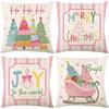 1/4Pcs Christmas Pillowcases: Santa, Snowmen & Christmas Trees Designs