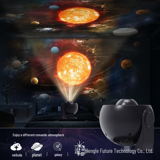 Galaxy Starry Sky Projection Lamp with 13 HD Film Sheets - Perfect Bedroom Atmosphere Light & Gift
