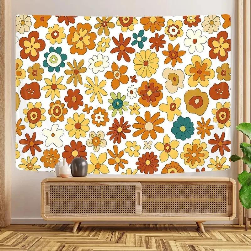 

Цветочный узор с принтом подсолнечника Гобелен для спальни, гостиной, гобелен для украшения стен дома 100x75cm