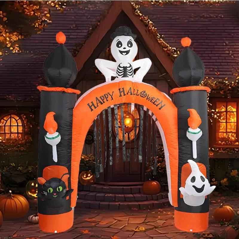 8FT Outdoor Inflatable Toys Halloween Model Arch Decorations Indoor Prop Built-in LED Light Home Outdoor Garden Party Decor