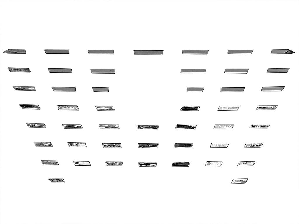 BRIGHTZ Kicks P15 Finish Stainless Steel Plated Grille Fin Covers Ultra-Mirror (48 Pieces) [GRI-COV-S-005]