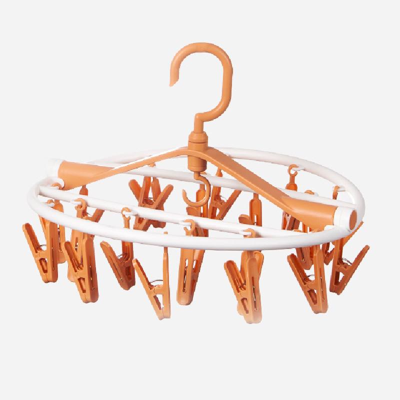 

Clothes Foldable Circular Drying Rack 20 Clips Socks Small Item Home Dormitory оранжевый