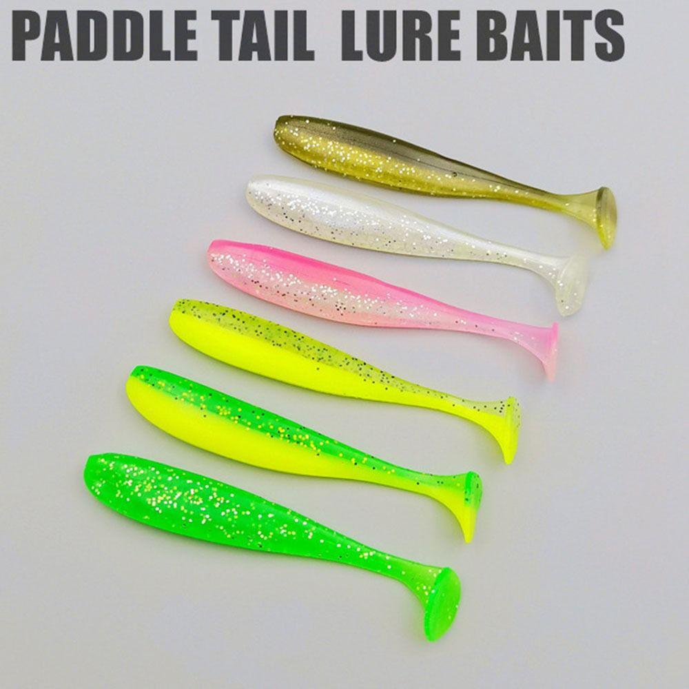 100Pcs/box T Tail Soft Bait Silicone Fishing Tackle Portable Soft Fishing Lures  Freshwater Fishing