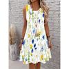 Women Sleeveless Dress Sexy Summer Floral Print Tank Dress Casual Loose A-Line Mini Dress