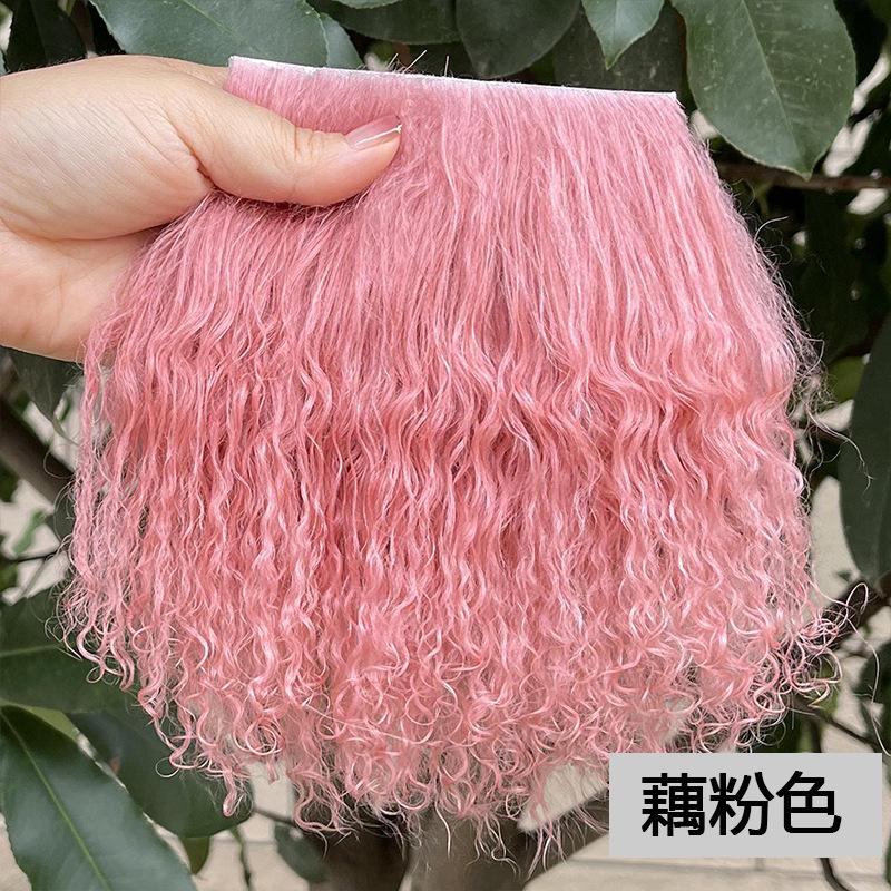 Niedliche Mongolei Fell Schaffell Wolle Extensions Lockige Textur Haarsträhne Lockige Haarverlängerungen Für Sd Blyth Perücken Haare Für Bjd Puppen
