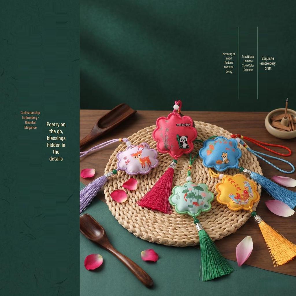 Dragon Boat Festival Auspicious Talisman Pendant with Tassels: Portable Car Hanging Ornament Souvenir