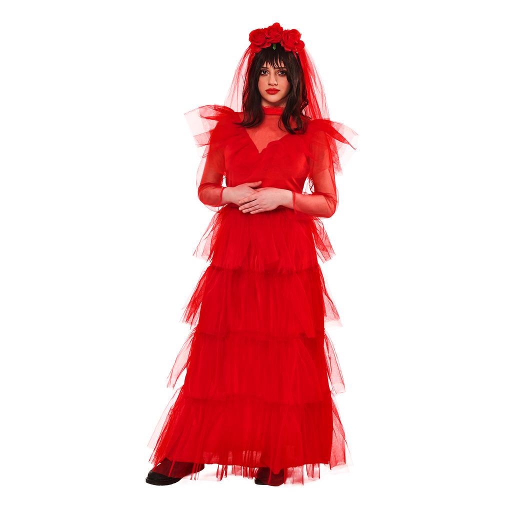 Beetlejuice Damen/Damen Lydia Deetz Hochzeitskostümkleid