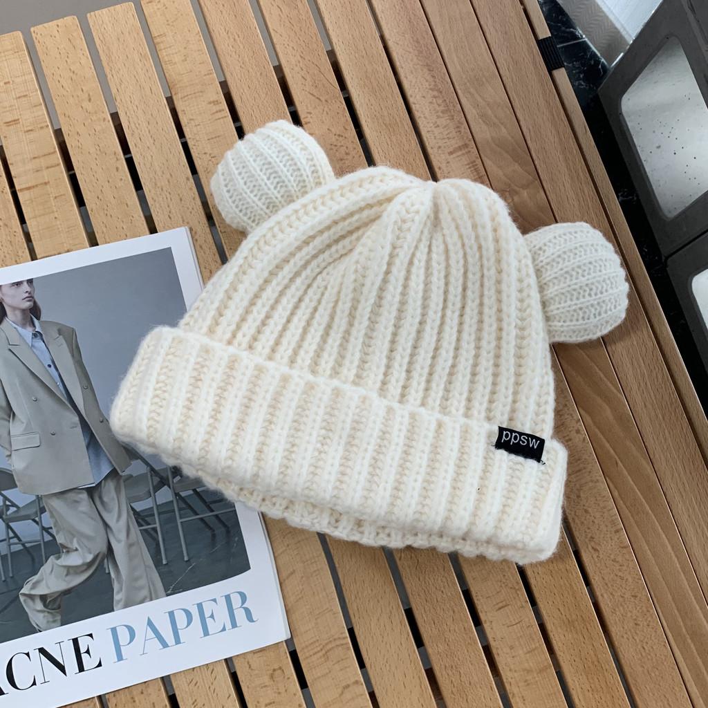Design Bear Lovely Winter Hat For Women Soft And Warm Knit Beanie With Brim Short