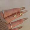 Women's Luxury Textured Metal Hoop Earrings - Versatile Niche Design