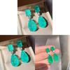 Geometric Copper Drop Earrings With Zirconia Embellishments For Elegant Women
