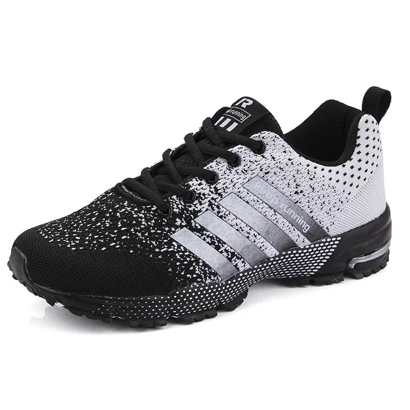 Męskie Sneakersy Moda Oddychająca Siatka Wygodne Czarne Buty Sportowe Antypoślizgowe Outdoorowe Casualowe Buty do Biegania Męskie Zapatillas Hombre