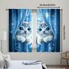 Cute Cat Print Curtains Bedroom Living Room Study Home Decor Curtain Light Filtering For Sitting Made Of Polyester With Rod Pocket