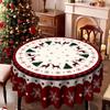Christmas Themed Tablecloth, Elk Christmas Tree Snowflake Plaid, Dining Table Coffee Table Decorative Cloth, European Holiday Table Flag