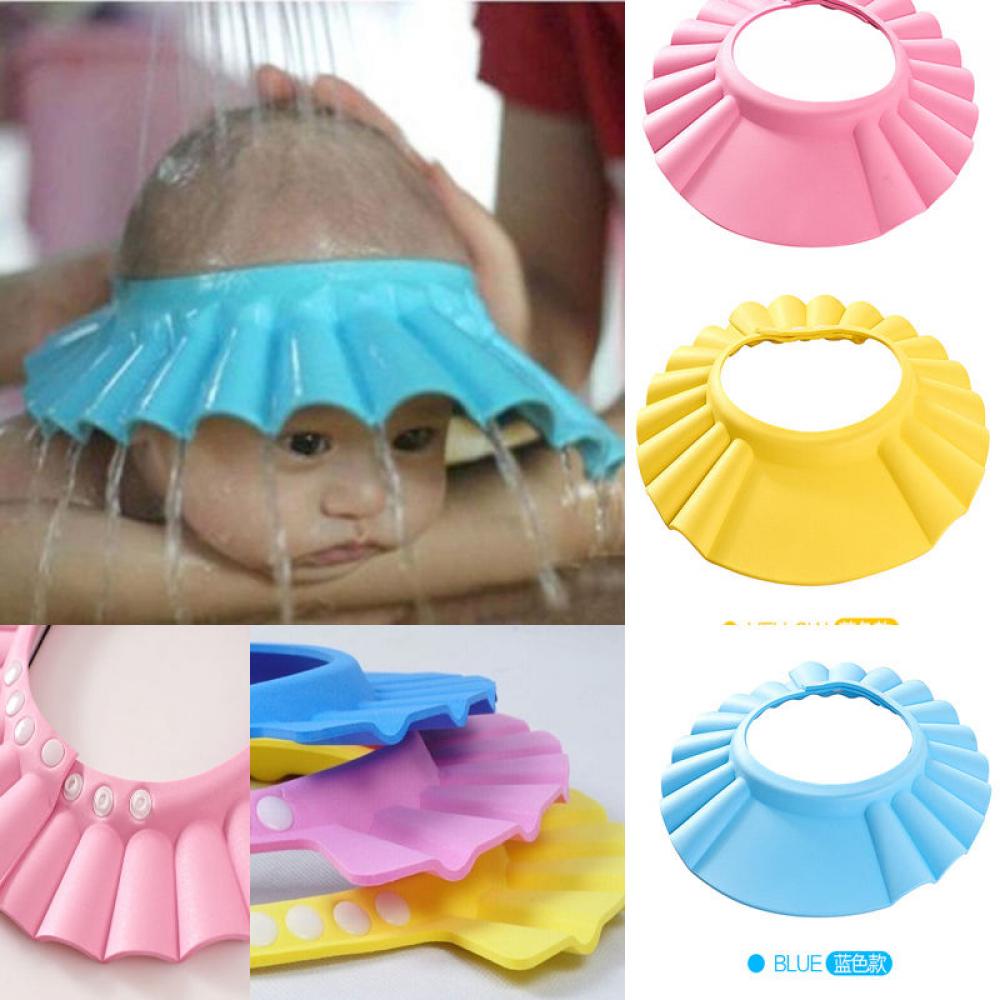

Baby Soft Shower Safe Protector Bath Cap Hat Wash Hair Shield рожевий