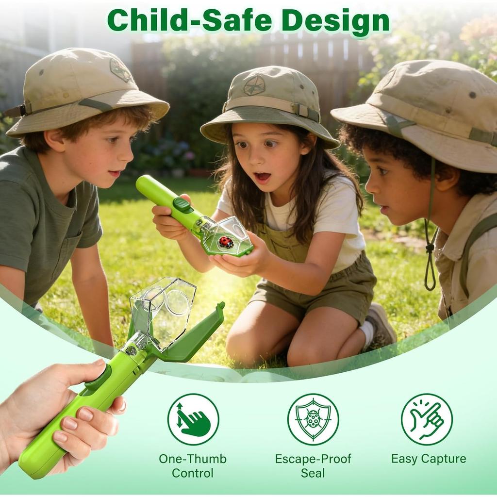Bug Catcher for Kids, Insect Trap Kit with 6X Magnifier Glass - STEM Educational Exploration Tool for Indoor and Outdoor,Christmas Birthday Gifts Toys