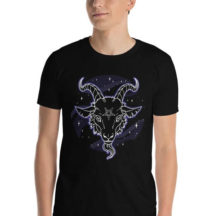 Baphomet Gothic Nugoth Goth Satanic Pentagram Short-Sleeve Unisex T-Shirt