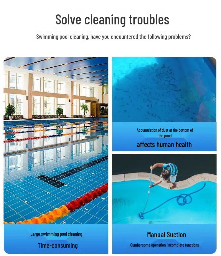 Automatic Wireless Pool Skimmer & Wall-Climbing Underwater Vacuum Cleaner