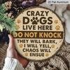 2D Printed Metal Sign In a Vintage Round Shape - Crazy Dog House, Suitable for Both Indoor And Outdoor Use, a Practical Home Decor Metal Sign - Retro