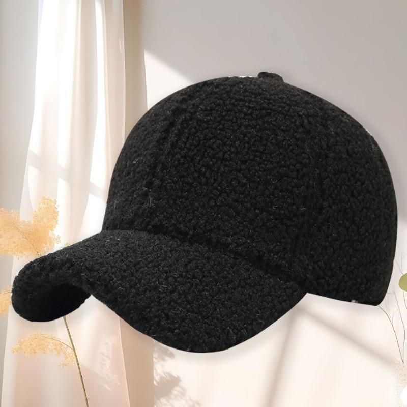 Herbst- und Winter Lammflusen Baseballkappe warm modisch Schirmmütze bestickte Buchstabenmütze