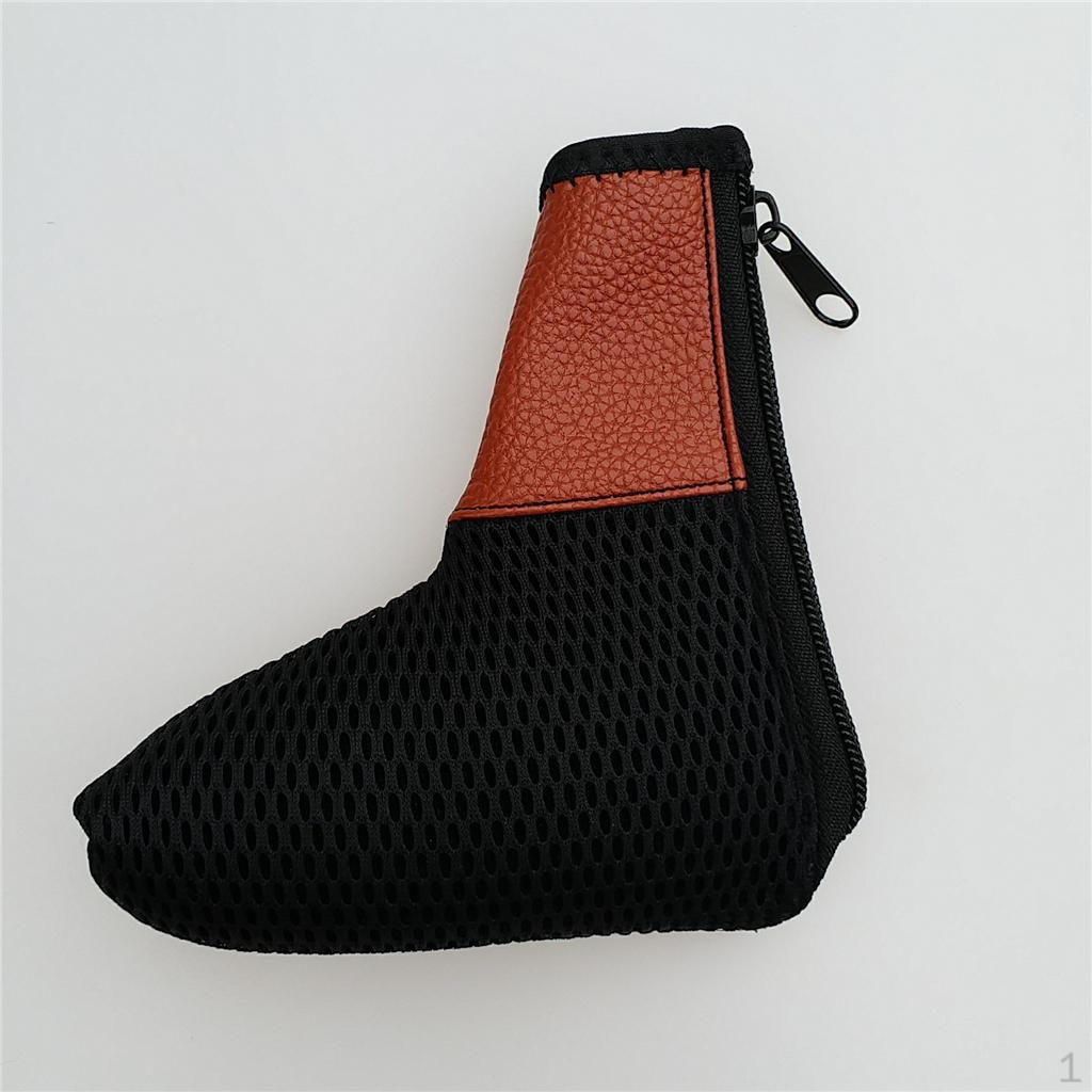

Mesh Golf Club Putter Head Cover Headcover with - Brown, as described коричневий
