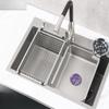 TLXT Stainless Steel Extendable Over-Sink Drainer Basket