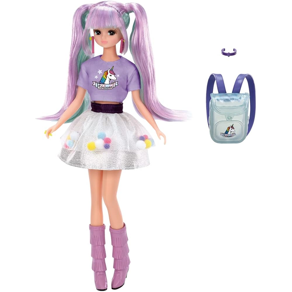 Takara Tomy Licca Unicorn Mix Doll Playset with Dress-Up Accessories for Ages 3 and Up